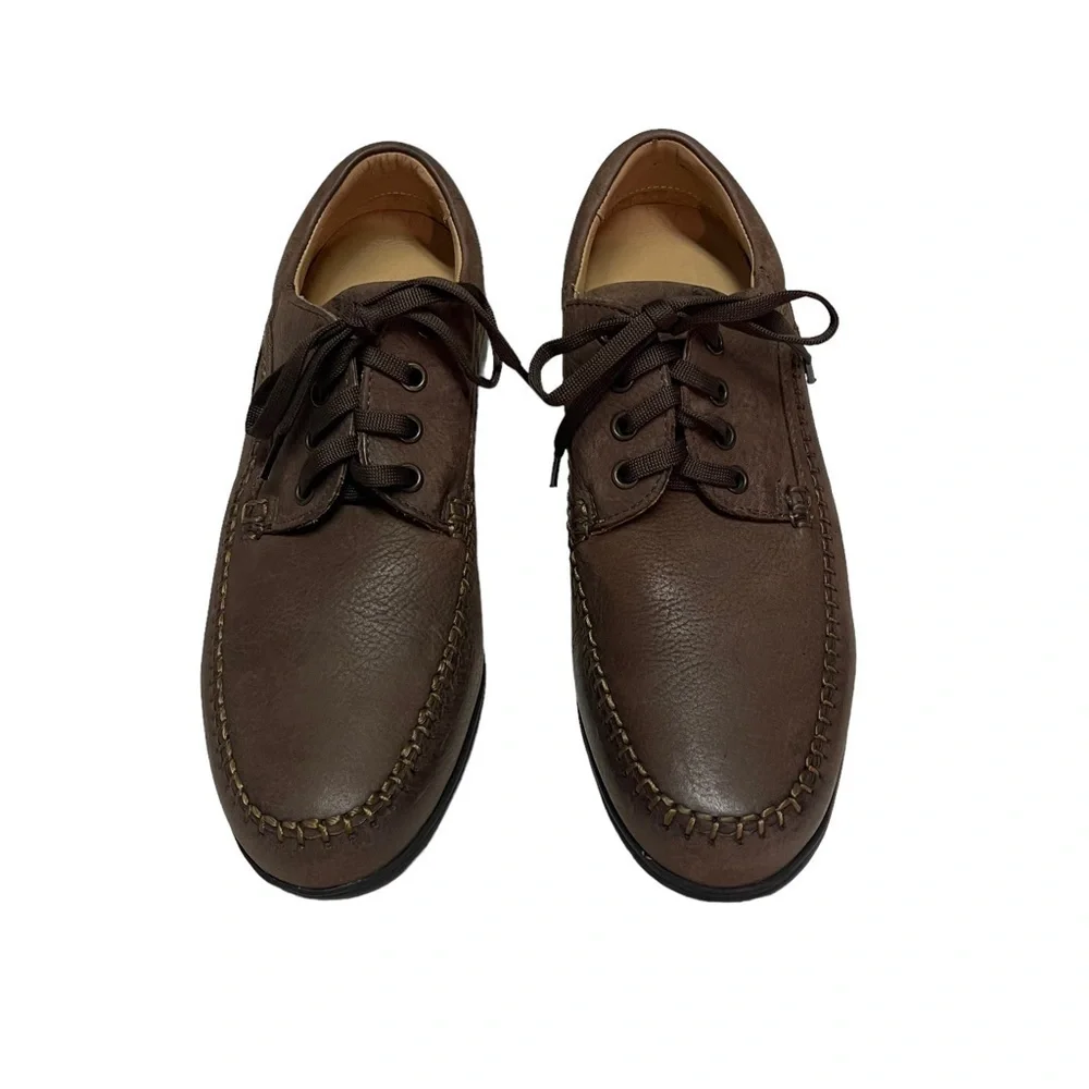 Neil M. Men's Size 8 Shoes Brown Black Leather Comfort Plain Toe USA Oxfords